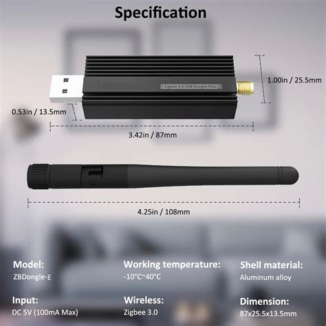 Buy Wireless USB Dongle,Universal Zigbee Gateway Adapter with Antenna ...