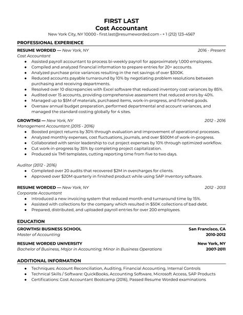 Accountant Resume Format | Tips & Examples