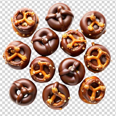 Chocolate covered pretzel bites on transparent background | Premium AI ...