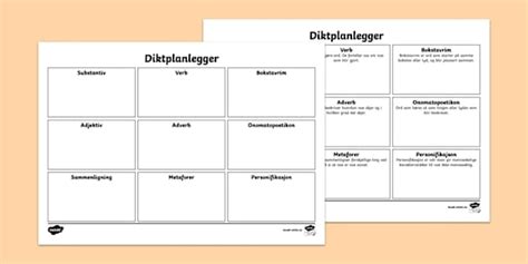 Planlegg virkemidler i et dikt | Diktplanlegger