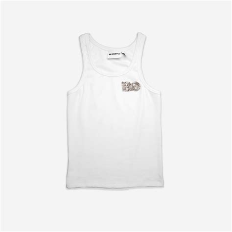 WHITE CRYSTAL TANK TOP – BLUORNG