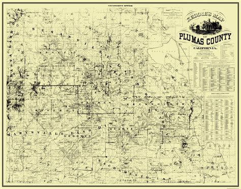 Historic County Map - Plumas County California - Keddie 1892 - 29.19 x – Maps of the Past