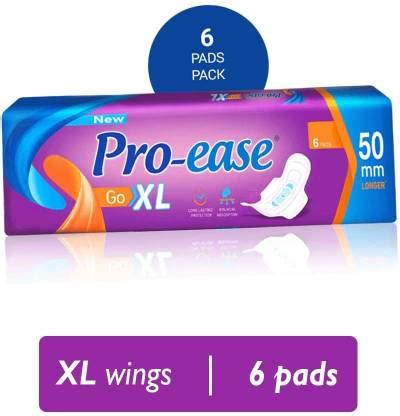 Pro-ease Go XL (6 Pads) Sanitary Pad (Pack of 6) Sanitary Pad | Buy ...