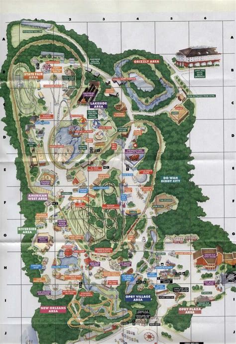 Opryland Amusement Park Map