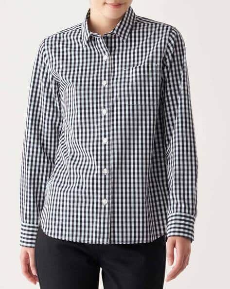 Cotton Washed Gingham Check Shirt - Price History