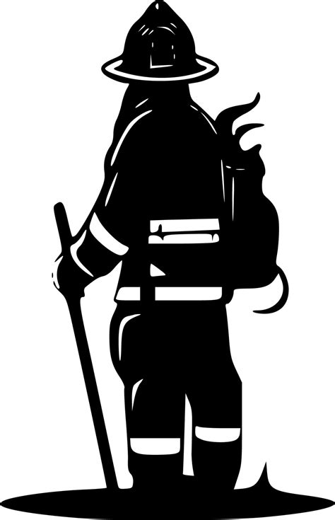 Fire Fighter Clip Art Black And White