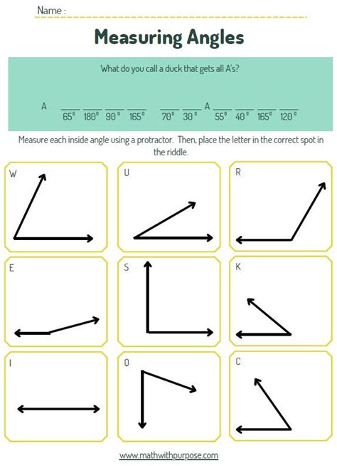 Image result for Math Antics Protractor Worksheet