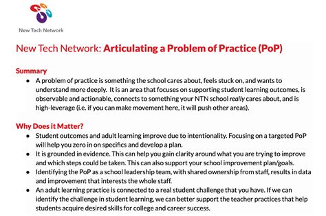 Image result for Problem of Practice Example