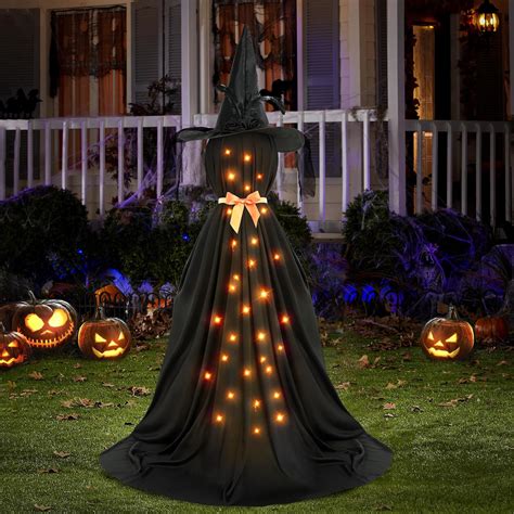 Amazon.com: Halloween Decorations Outdoor, Spooky Lighted Witch ...
