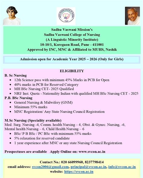 SADHU VASWANI COLLEGE OF NURSING