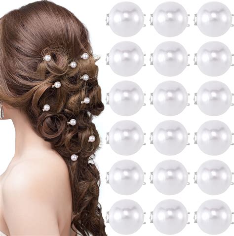Amazon.com : 36 Pcs Wedding Pearl Hair Pins Bridal Pearl Rhinestone U ...