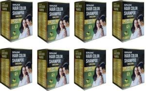 SINJHA Black Hair Color Shampoo 10ml x 10 (Pack of 8) , Natural Black ...