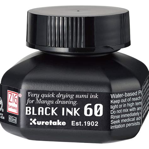 ZIG KURETAKE Calligraphy Hand Lettering Cartoonist Black Ink 60 ...