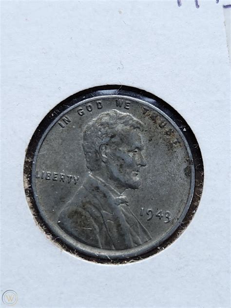 NO MINT MARK - 1943 STEEL PENNY Wheat Lincoln WW2 WWII Cent US Money ...