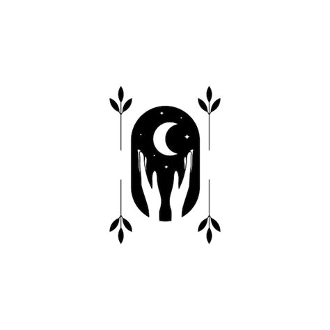 Übergeben Sie den ästhetischen Logo-Designvektor der Hoffnungshalbmonde ...
