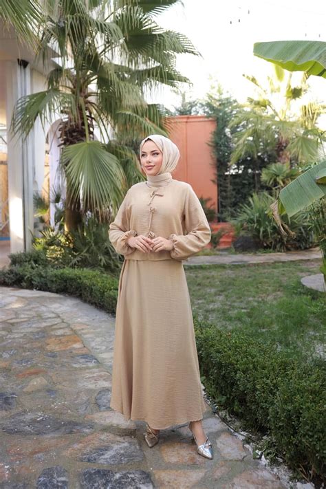 Beige Bow Skirt Set | Nergis Neva Butik