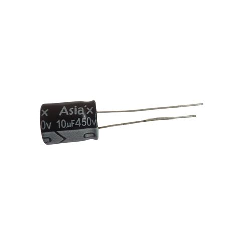 JWCO 10uF/450V Electrolytic Capacitor – 13x21mm Size