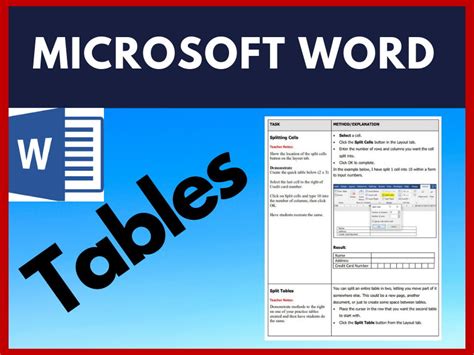 Image result for Word Tables Basic