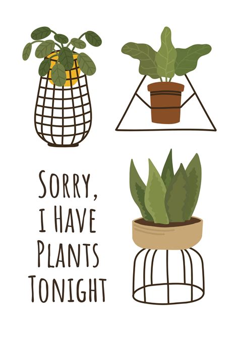 Motivation postcard with tropical houseplants in pot. Design for ...