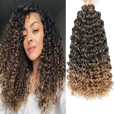 Blitzverkauf - 5 Packs Gogo Curl Häkelhaare T27# 18 Zoll Wasserwelle ...