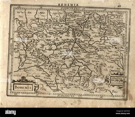 Bohemia, Map of Bohemia, Fig. 95, p. 451, Gerhard Mercator, Jodocus ...