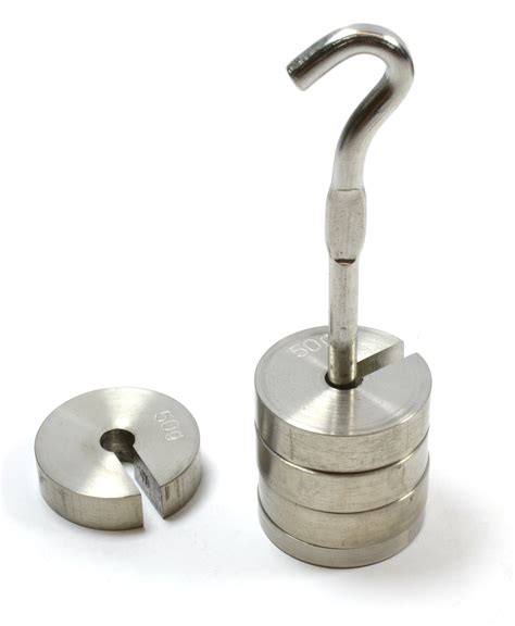 SS Mass and Hanger Set, 4 Slotted 50g Weights and Hanger, Total 250g