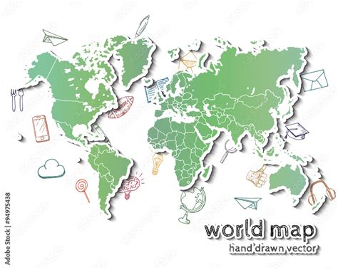 Realistic World Map Drawing 的图像结果