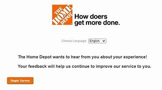 Image result for Home Depot Receipt Survey Sweepstakes