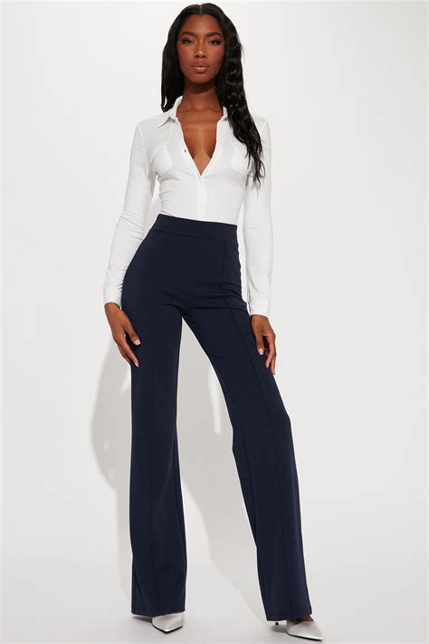 Tall Victoria High Waisted Dress Pants - Navy | Fashion Nova