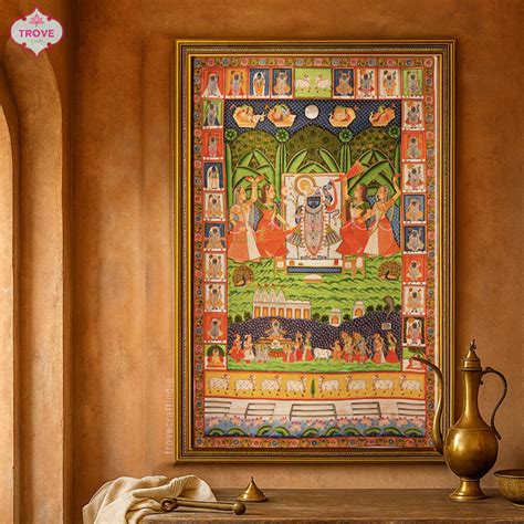 Sharad Purnima Khand - Pichwai Painting - 3 Feet x 5 Feet - Unframed ...