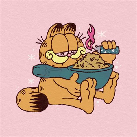Garfield Eating Breakfast