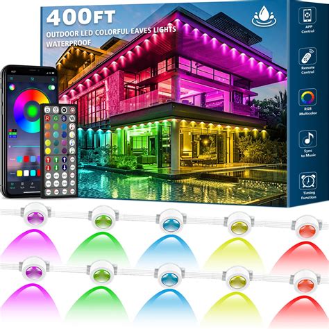 400ft Permanent Outdoor Rgb Lights Waterproof Smart Led Eaves Lights ...