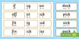 Phase 2 Sound Button Word Cards
