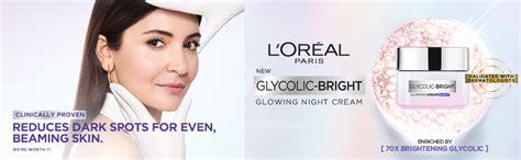 L'OREAL PARIS Glycolic Bright Day Cream With Spf17, 15 Ml + Glycolic ...