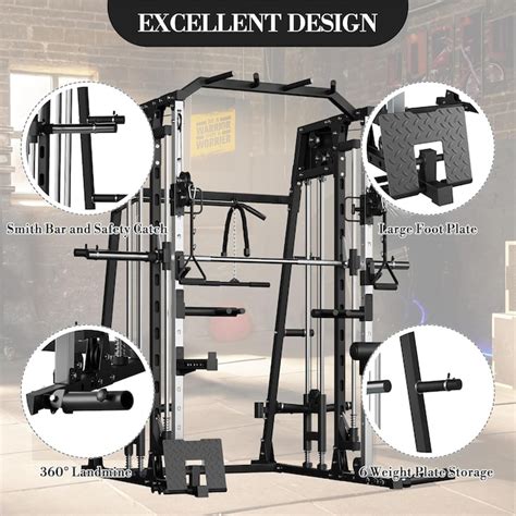 Qeetex All in One Smith Machine for Home Gym - 2200 LBS Squat Rack ...