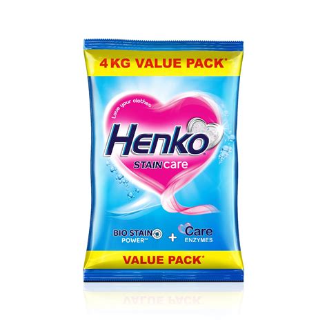 Henko Stain Care Detergent Powder 4 Kg with Bio Stain Power For Even ...