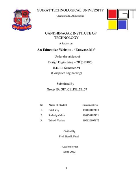 DEReport-converted - project report in GTU - GUJRAT TECHNOLOGICAL ...