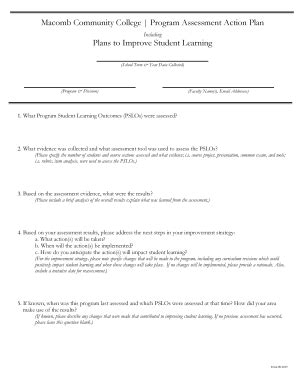 Fillable Online macomb Course Action Plan Form 2 2012 - macomb Fax ...