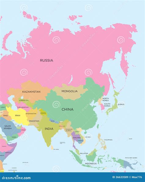 Coloured Political Map Of The World Vector | CartoonDealer.com #36633710
