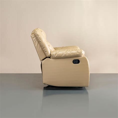 Buy Acropolis Faux Leather 1-Seater Rocking Recliner - Beige from Home ...