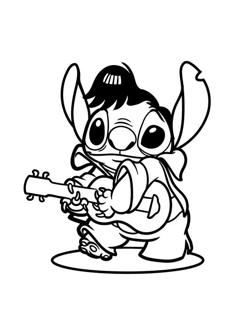 Stitch dressed as Elvis Presley - Lilo and Stitch Coloring Pages