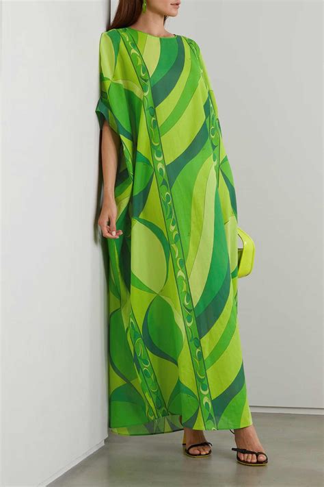 Stylish Dress: Elegance with a Refreshing Green Print (Torisse) - Kaftan.ae