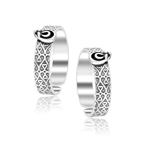 Buy 925 Sterling Silver Women's Antique Blue Stone Twisted Heart Toe ...