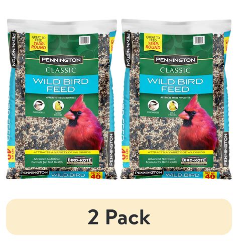 (2 pack) Pennington Classic Wild Bird Feed and Seed, 40 lb. Bag, 1 Pack ...