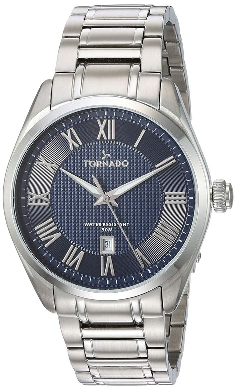Tornado watch Men's Quartz Stainless Steel Dress, Color:Silver-Toned ...