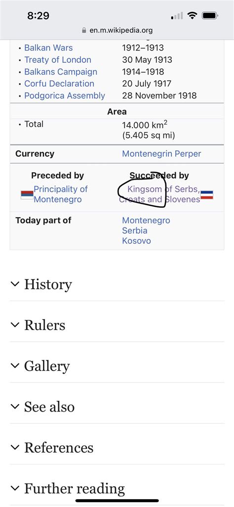 On the kingdom of Montenegro page. : r/WikipediaVandalism - kingdom of montenegro