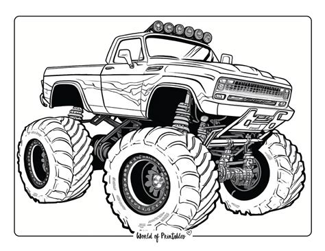 Tiger Shark Monster Truck Coloring Page