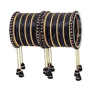 Buy SANARA Traditional Dangle Look Gold Plated Golden Crystal Diamond ...