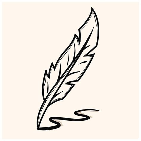 Premium Vector | Writing quill feather pen hand drawn outline doodle icon