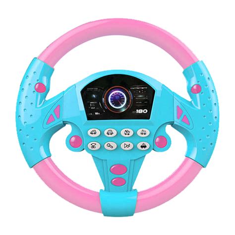 Kids Educational Toy Steering Wheel with Light and Sound Interactive Pretend Play Car Driving ...